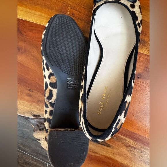 Cole Haan Cheetah Block Heels | Real Fur | New Without Box | Size 10B - Picture 5 of 8